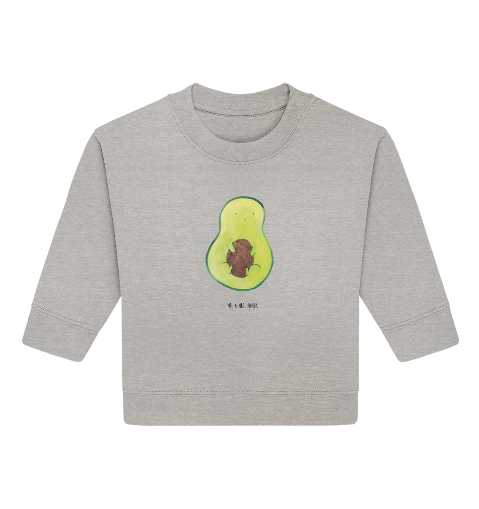Organic Baby Pullover Avocado mit Kern Wunderschöner Baby Pullover /Sweatshirt von Mr. & Mrs. Panda <br /><br />Material: <br />- 85 % Baumwolle (Bio-Qualität, ringgesponnen, gekämmt)<br />- 15 % Polyester (recycelt)</li><li>Grammatur: 280 g/m²<br />- Schnitt: normale Passform</li><li>Eingesetzte Ärmel<br />- Knopfleiste mit 1 gleichfarbigen Druckknopf und 1 verdeckten Druckknopf an Schulter für einfacheres Anziehen, Avocado, Veggie, Vegan, Gesund, Avokado, Avocadokern, Kern, Pflanze, Spruch Leben