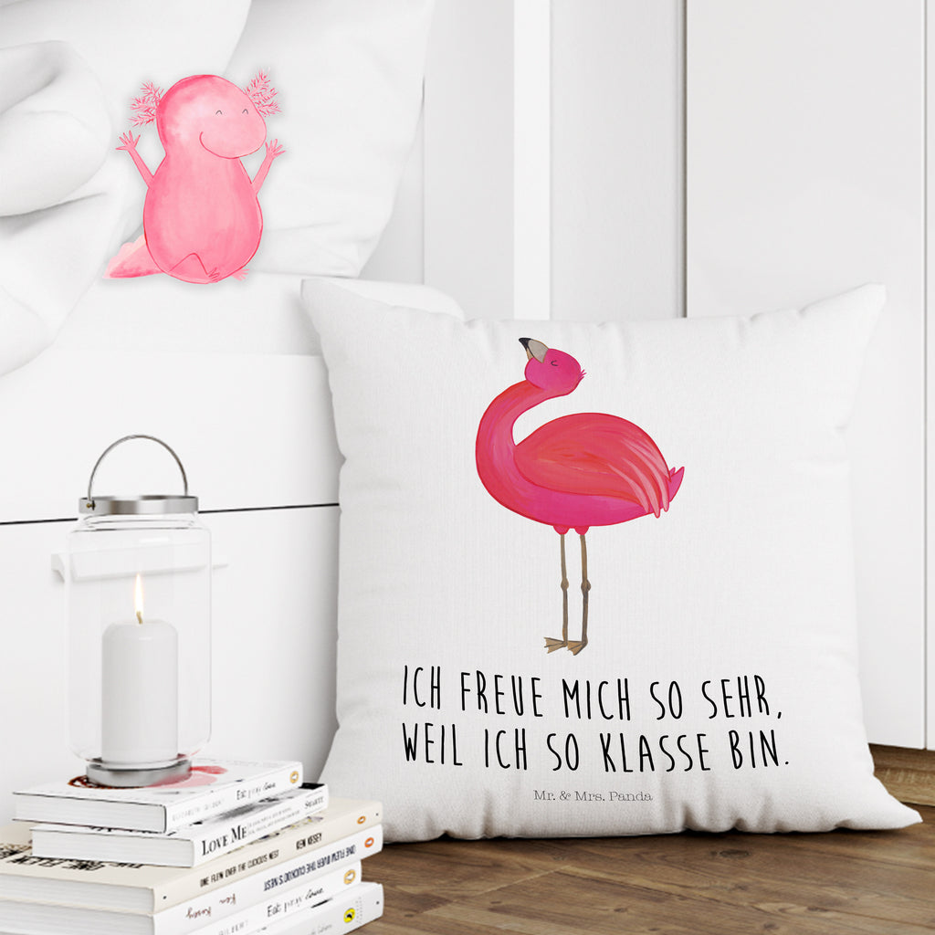 40x40 Kissen Flamingo stolz Kissenhülle, Kopfkissen, Sofakissen, Dekokissen, Motivkissen, Flamingo, stolz, Freude, Selbstliebe, Selbstakzeptanz, Freundin, beste Freundin, Tochter, Mama, Schwester