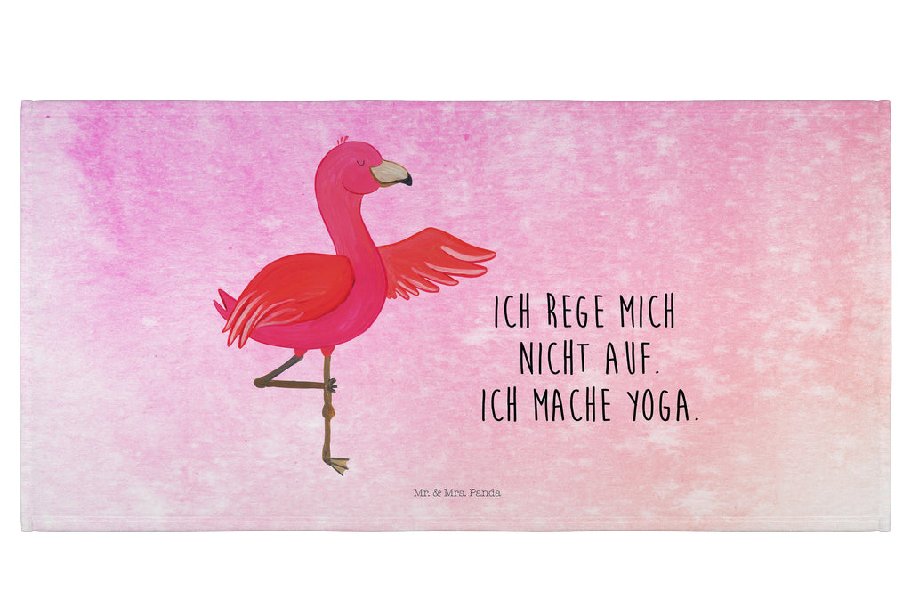 Handtuch Flamingo Yoga Duschtuch, Badetuch, Strandtuch, Saunatuch, Kinder Handtuch, Flamingo, Vogel, Yoga, Namaste, Achtsamkeit, Yoga-Übung, Entspannung, Ärger, Aufregen, Tiefenentspannung