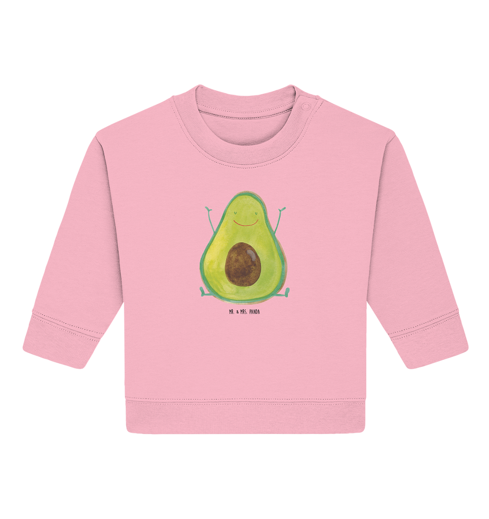 Organic Baby Pullover Avocado Happy Wunderschöner Baby Pullover /Sweatshirt von Mr. & Mrs. Panda <br /><br />Material: <br />- 85 % Baumwolle (Bio-Qualität, ringgesponnen, gekämmt)<br />- 15 % Polyester (recycelt)</li><li>Grammatur: 280 g/m²<br />- Schnitt: normale Passform</li><li>Eingesetzte Ärmel<br />- Knopfleiste mit 1 gleichfarbigen Druckknopf und 1 verdeckten Druckknopf an Schulter für einfacheres Anziehen, Avocado, Veggie, Vegan, Gesund, Chaos