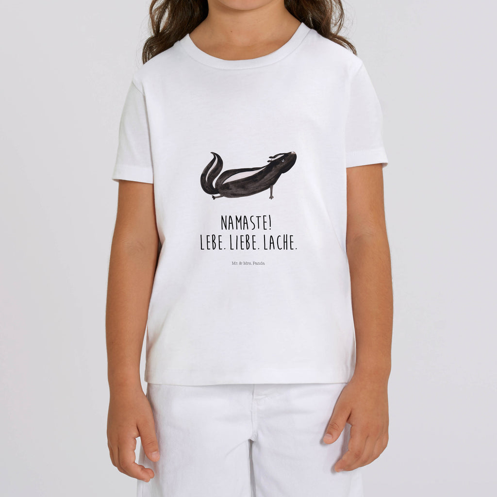 Organic Kinder T-Shirt Stinktier Yoga Kinder T-Shirt, Kinder T-Shirt Mädchen, Kinder T-Shirt Jungen, Stinktier, Skunk, Wildtier, Raubtier, Stinker, Stinki, Yoga, Namaste, Lebe, Liebe, Lache