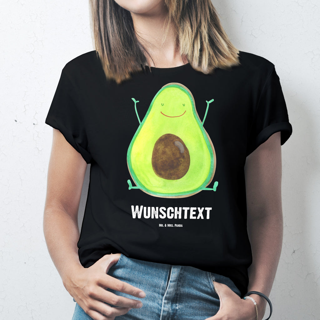 Personalisiertes T-Shirt Avocado Happy T-Shirt Personalisiert, T-Shirt mit Namen, T-Shirt mit Aufruck, Männer, Frauen, Wunschtext, Bedrucken, Avocado, Veggie, Vegan, Gesund, Chaos