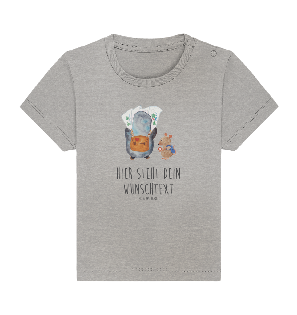 Personalisiertes Baby Shirt Pinguin & Maus Wanderer Personalisiertes Baby T-Shirt, Personalisiertes Jungen Baby T-Shirt, Personalisiertes Mädchen Baby T-Shirt, Personalisiertes Shirt, Pinguin, Pinguine, Abenteurer, Abenteuer, Roadtrip, Ausflug, Wanderlust, wandern