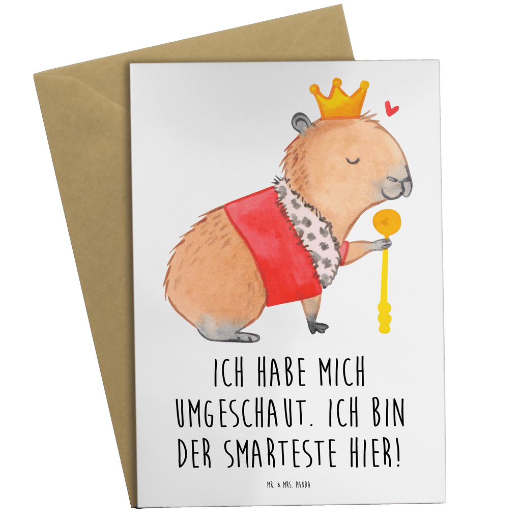 Grußkarte Capybara König Grußkarte, Klappkarte, Einladungskarte, Glückwunschkarte, Hochzeitskarte, Geburtstagskarte, Karte, Tiermotive, Gute Laune, lustige Sprüche, Tiere, Capybara, König