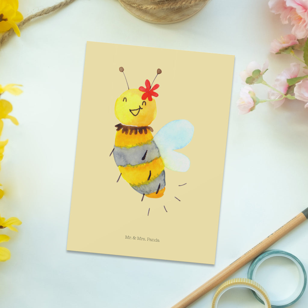 Postkarte Biene Blume Geschenkkarte, Grußkarte, Karte, Einladung, Ansichtskarte, Geburtstagskarte, Einladungskarte, Dankeskarte, Biene, Wespe, Hummel