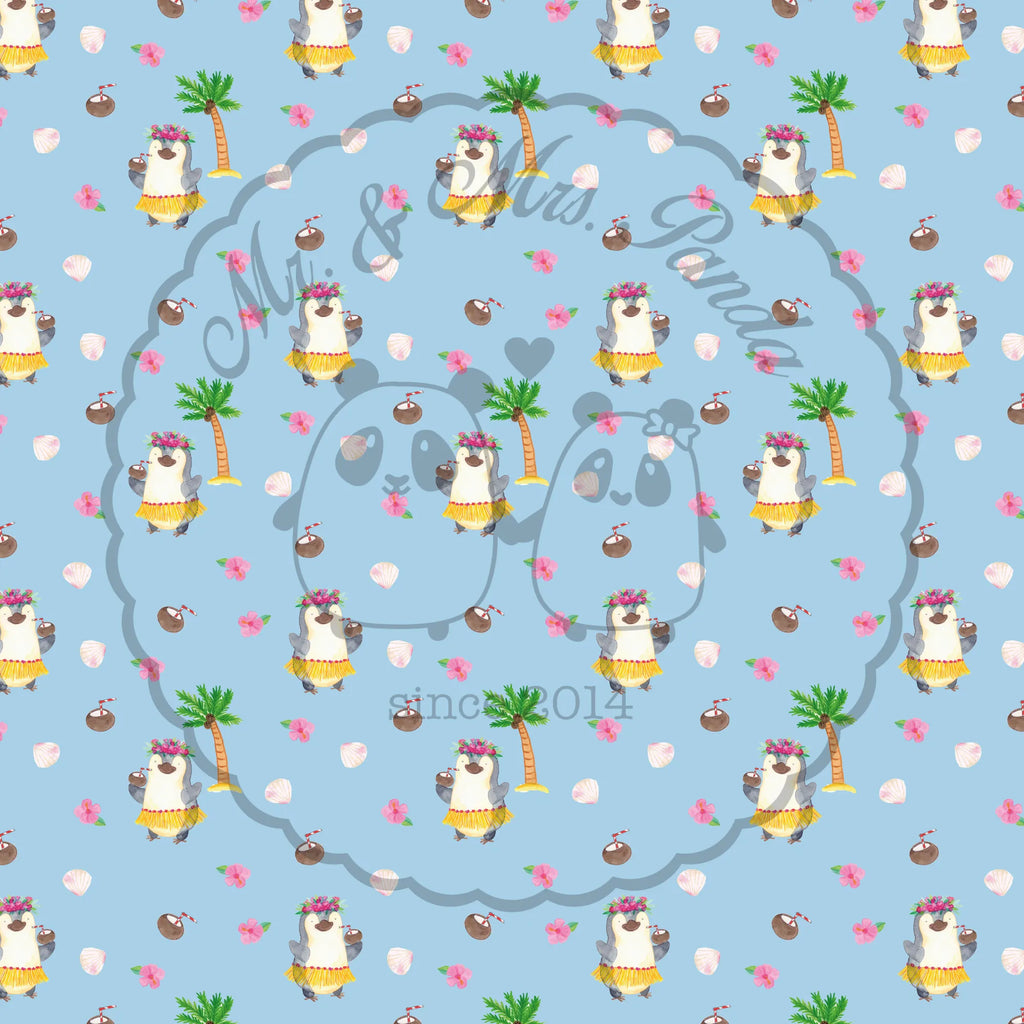 Sherpa Kuscheldecke Pinguin Kokosnuss Muster Pinguin, Hawaii, Pinguine, Urlaub, Aloha, Kokosnuss
