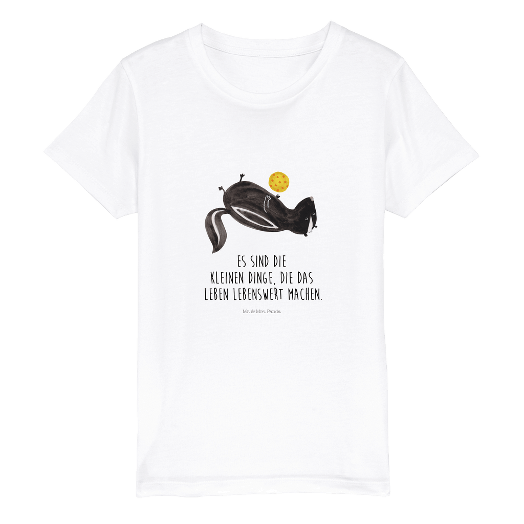 Organic Kinder T-Shirt Stinktier Ball Kinder T-Shirt, Kinder T-Shirt Mädchen, Kinder T-Shirt Jungen, Stinktier, Skunk, Wildtier, Raubtier, Stinker, Stinki, verspielt, Weisheit
