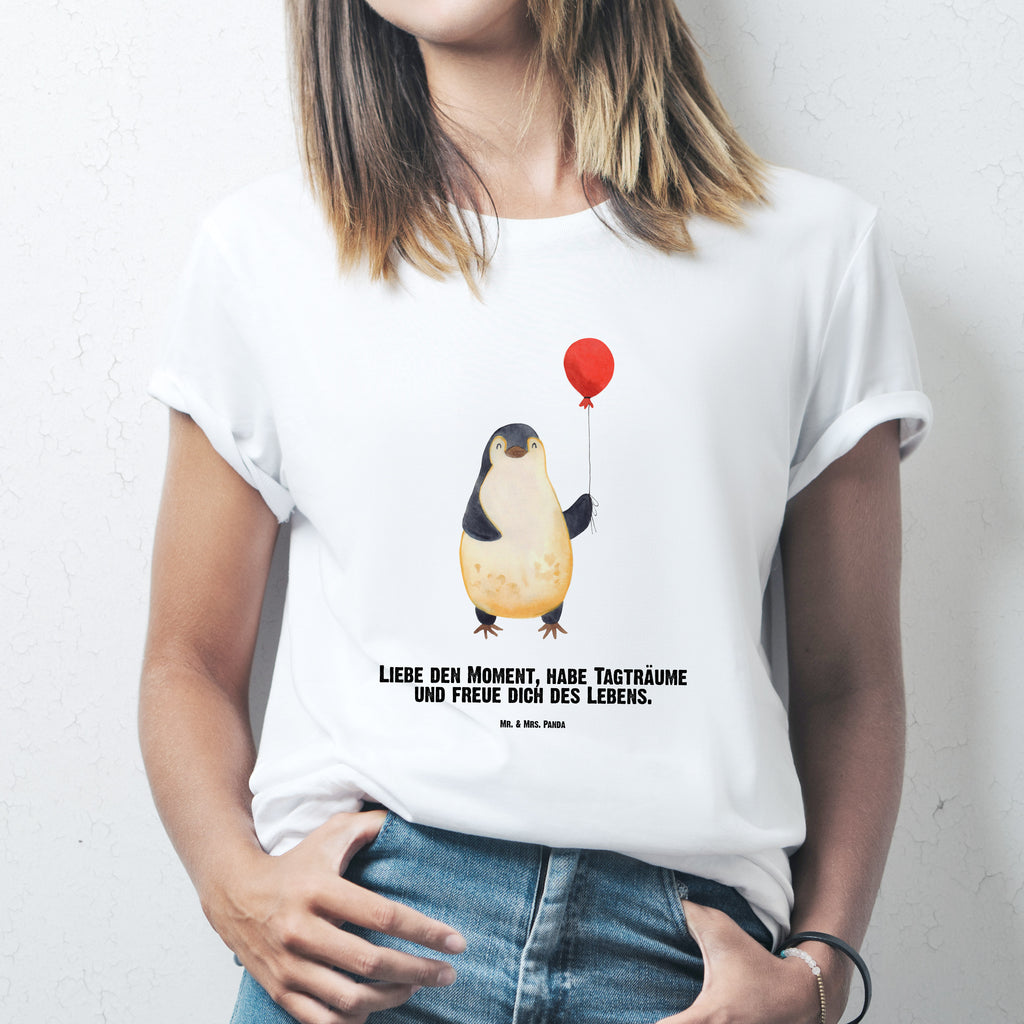 Personalisiertes T-Shirt Pinguin Luftballon T-Shirt Personalisiert, T-Shirt mit Namen, T-Shirt mit Aufruck, Männer, Frauen, Wunschtext, Bedrucken, Pinguin, Pinguine, Luftballon, Tagträume, Lebenslust, Geschenk Freundin, Geschenkidee, beste Freundin, Motivation, Neustart, neues Leben, Liebe, Glück