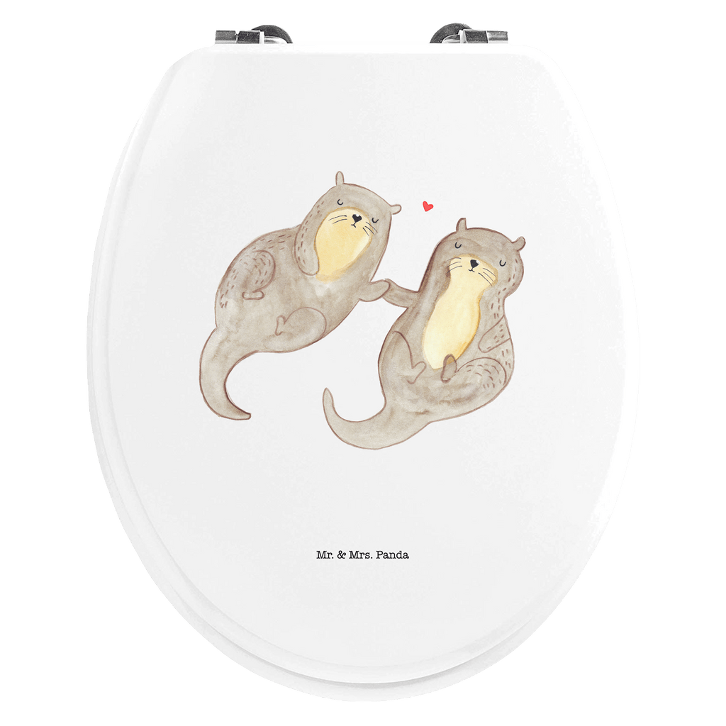 Motiv WC Sitz Otter händchenhaltend Klobrille, Klodeckel, Toilettendeckel, WC-Sitz, Toilette, Otter, Fischotter, Seeotter, Otter Seeotter See Otter