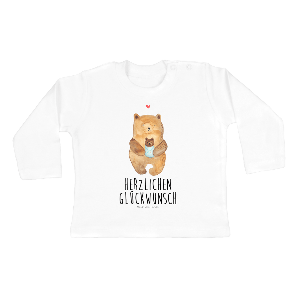 Baby Longsleeve Bär mit Baby Mädchen, Jungen, Baby, Langarm, Bio, Kleidung, Bär, Teddy, Teddybär, Eltern, Mutter, Taufe, Geburt, Nichte, Neffe, Enkel, Enkelin, Täufling, Geburtstag, Glückwunsch