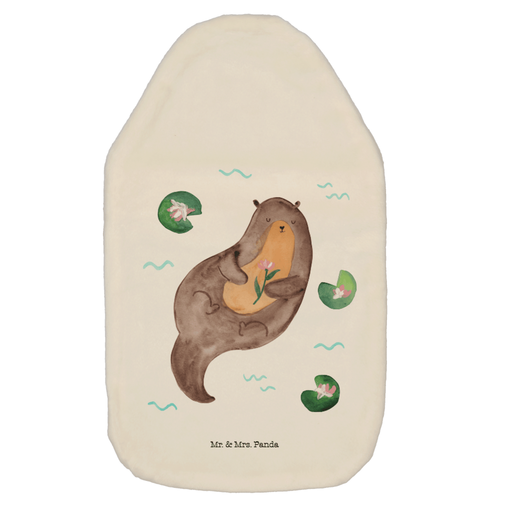 Wärmflasche Otter mit Seerose Wärmekissen, Kinderwärmflasche, Körnerkissen, Wärmflaschenbezug, Wärmflasche mit Bezug, Otter, Fischotter, Seeotter, Otter Seeotter See Otter