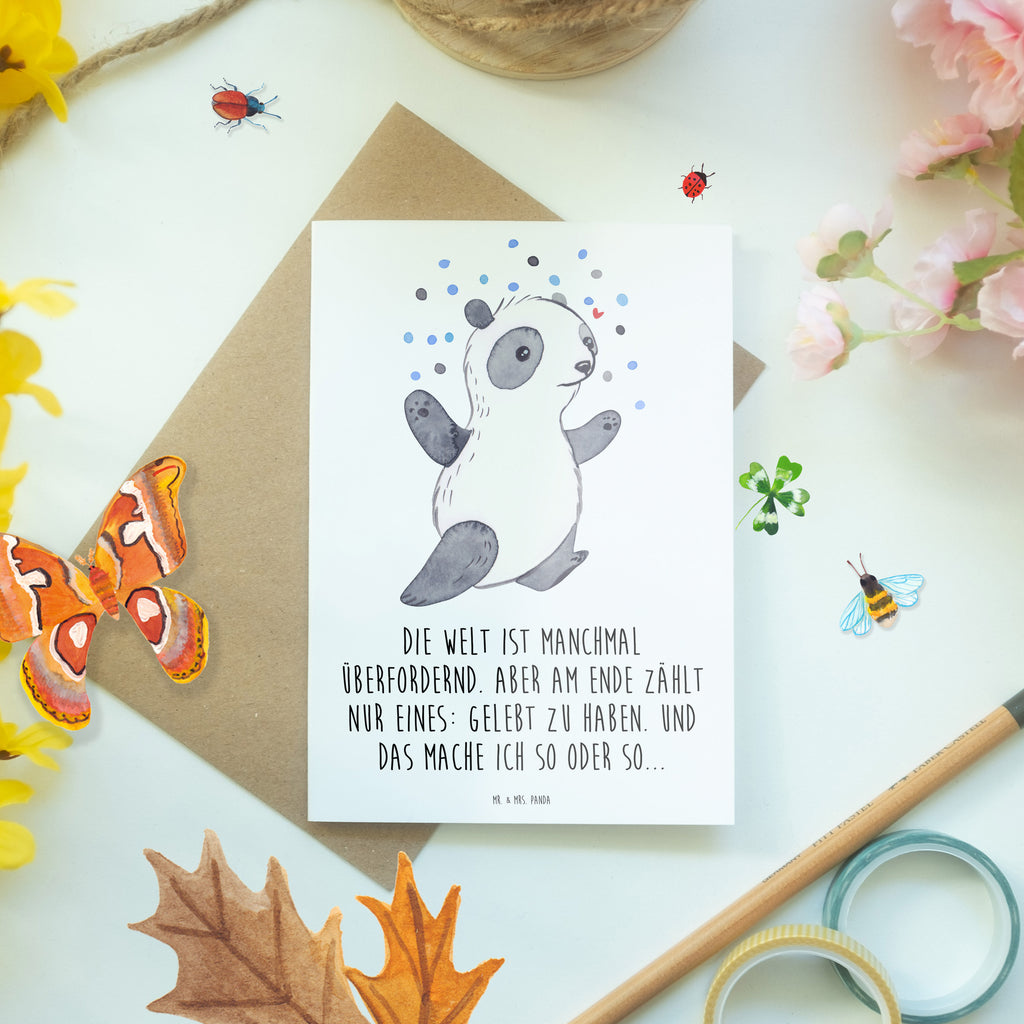 Grußkarte Panda Bipolar Grußkarte, Klappkarte, Einladungskarte, Glückwunschkarte, Hochzeitskarte, Geburtstagskarte, Karte, Panda, bipolar, Bipolare Störung