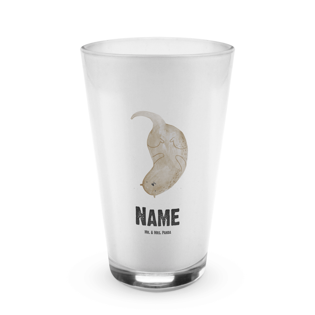 Personalisiertes Glas Otter kopfüber Bedrucktes Glas, Glas mit Namen, Namensglas, Glas personalisiert, Name, Bedrucken, Otter, Fischotter, Seeotter, Otter Seeotter See Otter