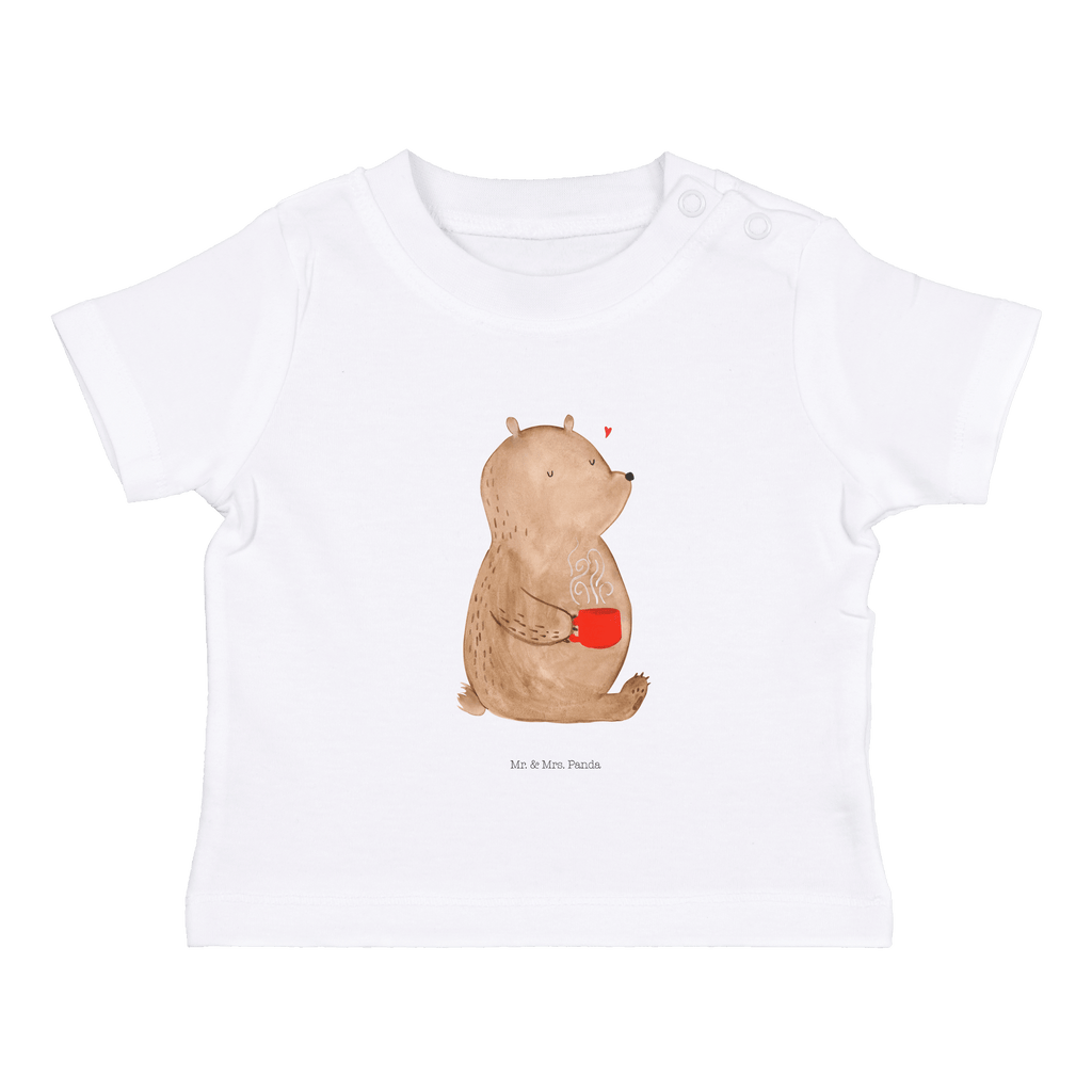 Organic Baby Shirt Bär Kaffee Baby T-Shirt, Jungen Baby T-Shirt, Mädchen Baby T-Shirt, Shirt, Bär, Teddy, Teddybär, Kaffee, Coffee, Bären, guten Morgen, Morgenroutine, Welt erobern, Welt retten, Motivation