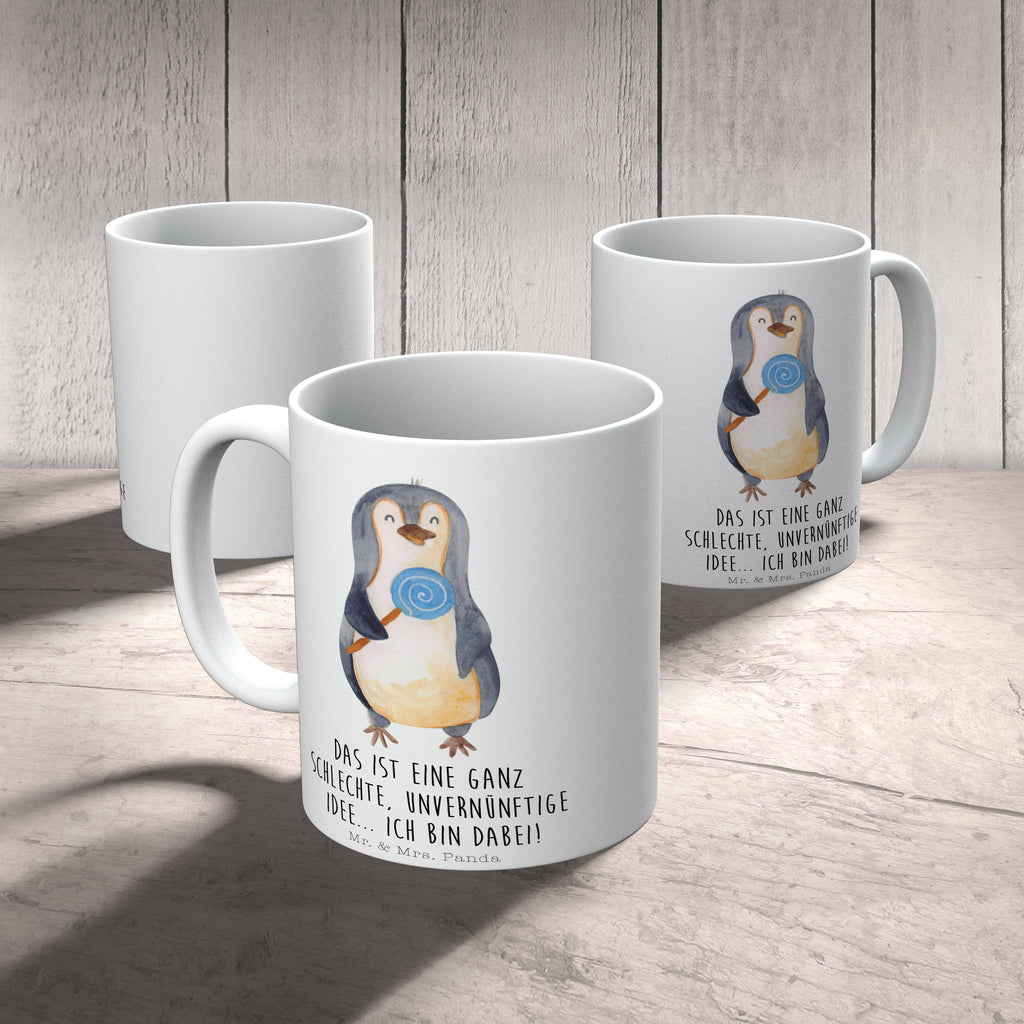 Tasse Pinguin Lolli Tasse, Kaffeetasse, Teetasse, Becher, Kaffeebecher, Teebecher, Keramiktasse, Porzellantasse, Büro Tasse, Geschenk Tasse, Tasse Sprüche, Tasse Motive, Pinguin, Pinguine, Lolli, Süßigkeiten, Blödsinn, Spruch, Rebell, Gauner, Ganove, Rabauke