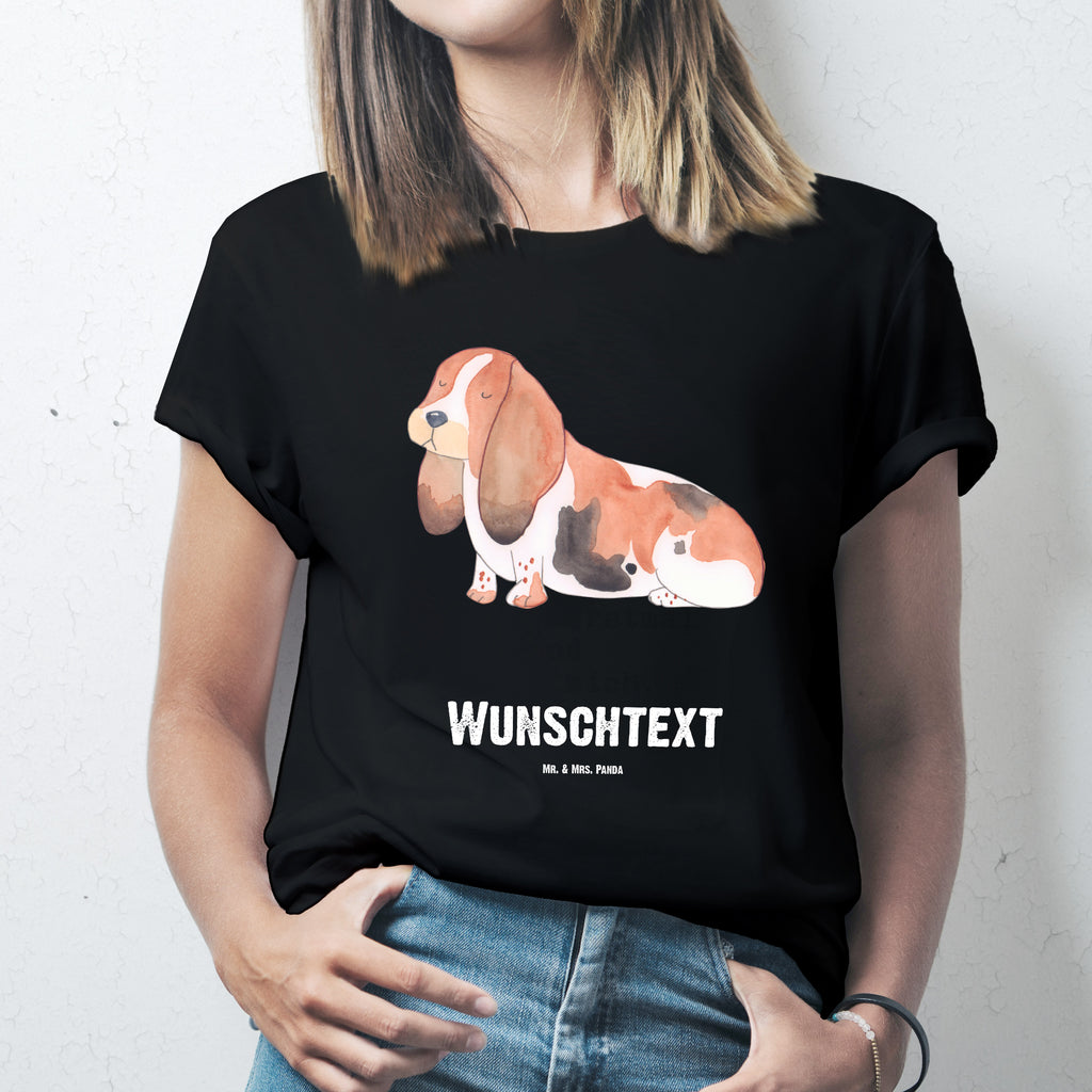 Personalisiertes T-Shirt Hund Basset Hound T-Shirt Personalisiert, T-Shirt mit Namen, T-Shirt mit Aufruck, Männer, Frauen, Wunschtext, Bedrucken, Hund, Hundemotiv, Haustier, Hunderasse, Tierliebhaber, Hundebesitzer, Sprüche, Basset Hound, Basset, Hundeliebe, kinderlos