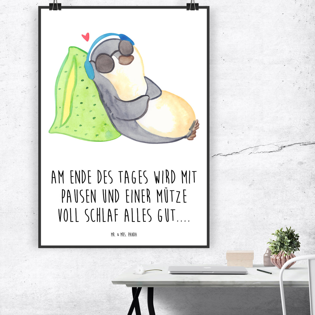 Poster Pinguin PEM Poster, Wandposter, Bild, Wanddeko, Küchenposter, Kinderposter, Wanddeko Bild, Raumdekoration, Wanddekoration, Handgemaltes Poster, Mr. & Mrs. Panda Poster, Designposter, Kunstdruck, Posterdruck, Pinguin, PEM, Fatigue