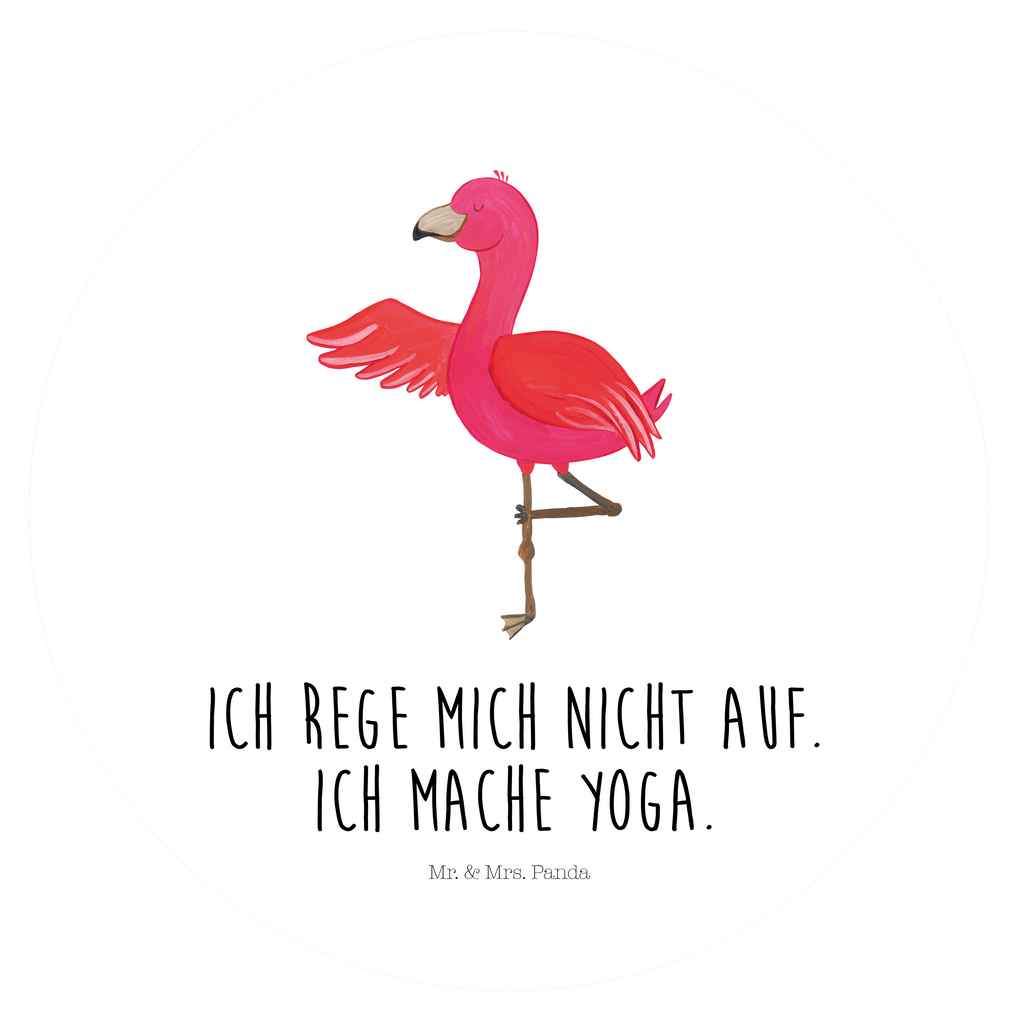Rund Aufkleber Flamingo Yoga Sticker, Aufkleber, Etikett, Flamingo, Vogel, Yoga, Namaste, Achtsamkeit, Yoga-Übung, Entspannung, Ärger, Aufregen, Tiefenentspannung