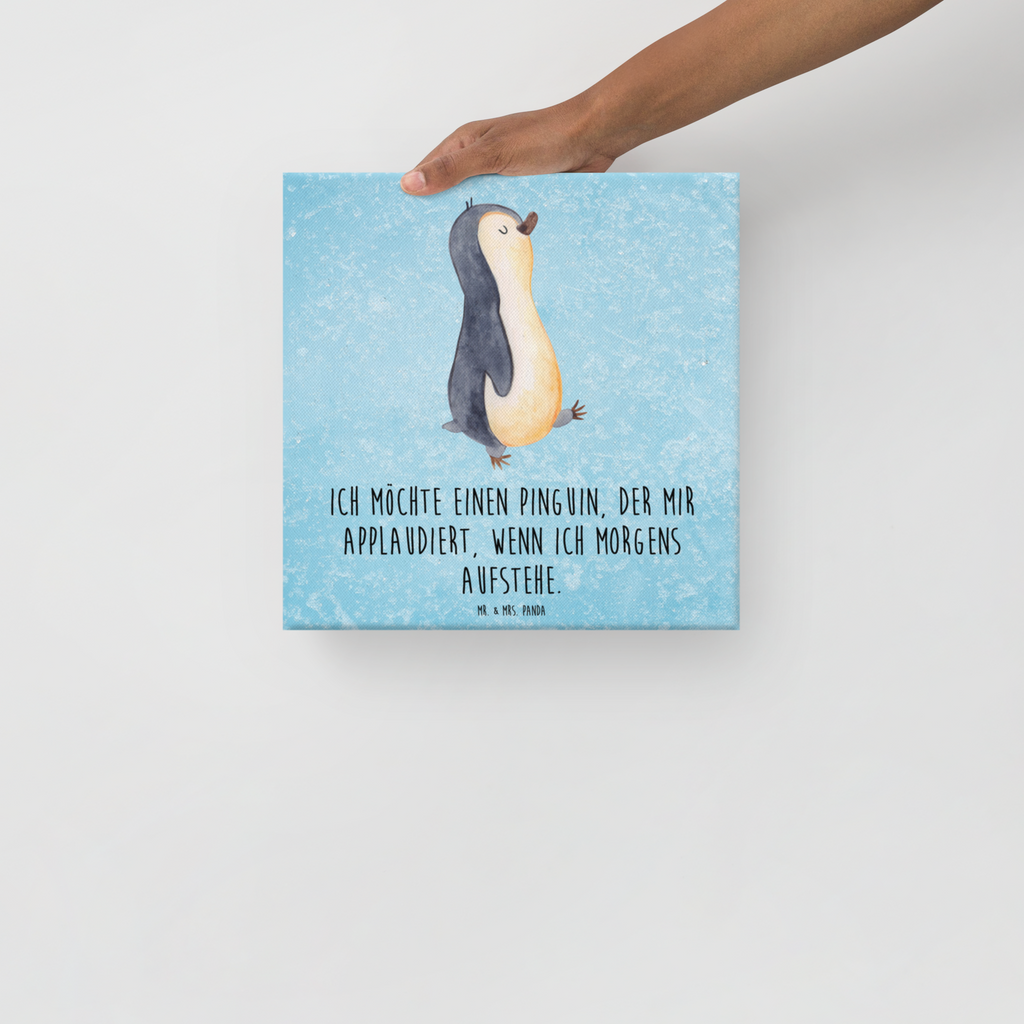 Leinwand Bild Pinguin marschierend Leinwand, Bild, Kunstdruck, Wanddeko, Dekoration, Pinguin, Pinguine, Frühaufsteher, Langschläfer, Bruder, Schwester, Familie