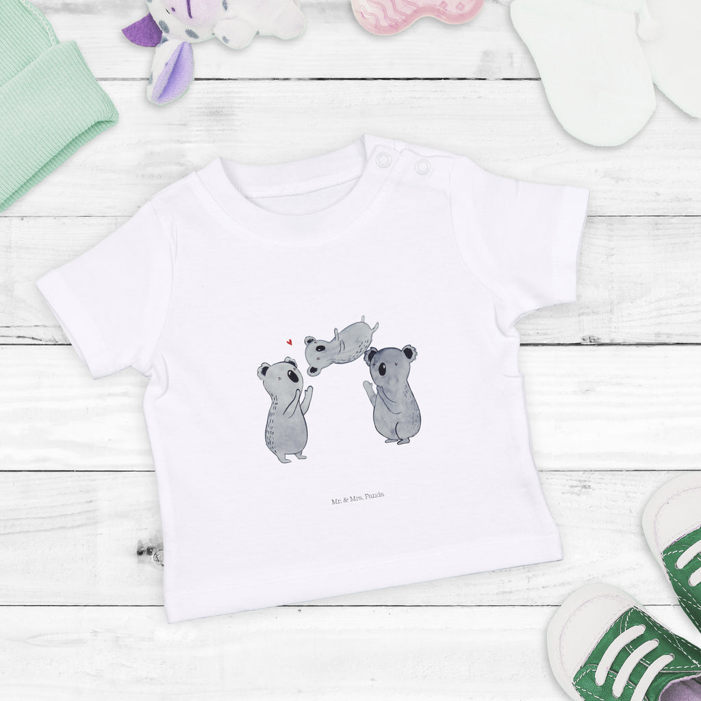 Organic Baby Shirt Koalas Feiern Baby T-Shirt, Jungen Baby T-Shirt, Mädchen Baby T-Shirt, Shirt, Geburtstag, Geburtstagsgeschenk, Geschenk, Koala, Familie, Kind, Eltern, Herz, Liebe