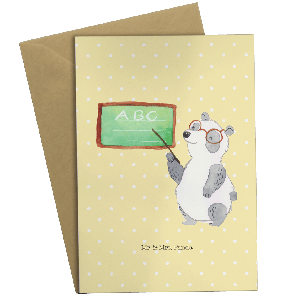 Grußkarte Panda Lehrer Grußkarte, Klappkarte, Einladungskarte, Glückwunschkarte, Hochzeitskarte, Geburtstagskarte, Karte, Tiermotive, Gute Laune, lustige Sprüche, Tiere