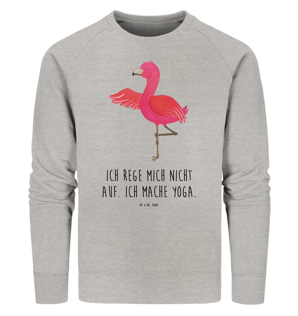 Organic Pullover Flamingo Yoga Pullover, Pullover Männer, Pullover Frauen, Sweatshirt, Sweatshirt Männer, Sweatshirt Frauen, Unisex, Flamingo, Vogel, Yoga, Namaste, Achtsamkeit, Yoga-Übung, Entspannung, Ärger, Aufregen, Tiefenentspannung