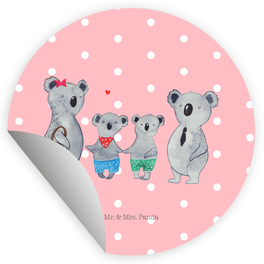 Rund Aufkleber Koala Familie zwei Sticker, Aufkleber, Etikett, Familie, Vatertag, Muttertag, Bruder, Schwester, Mama, Papa, Oma, Opa, Koala, Koalabär, beste Familie, Familienzeit, Familienleben, Koalafamilie, Lieblingsfamilie
