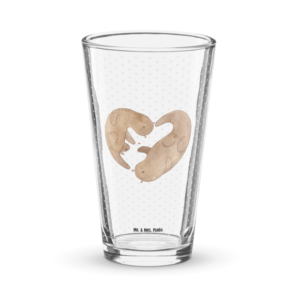 Premium Trinkglas Otter Herz Trinkglas, Glas, Pint Glas, Bierglas, Cocktail Glas, Wasserglas, Otter, Fischotter, Seeotter, Liebe, Herz, Liebesbeweis, Liebesgeschenk, Bessere Hälfte, Love you, Jahrestag, Hochzeitstag, Verlobung, gemeinsames Leben