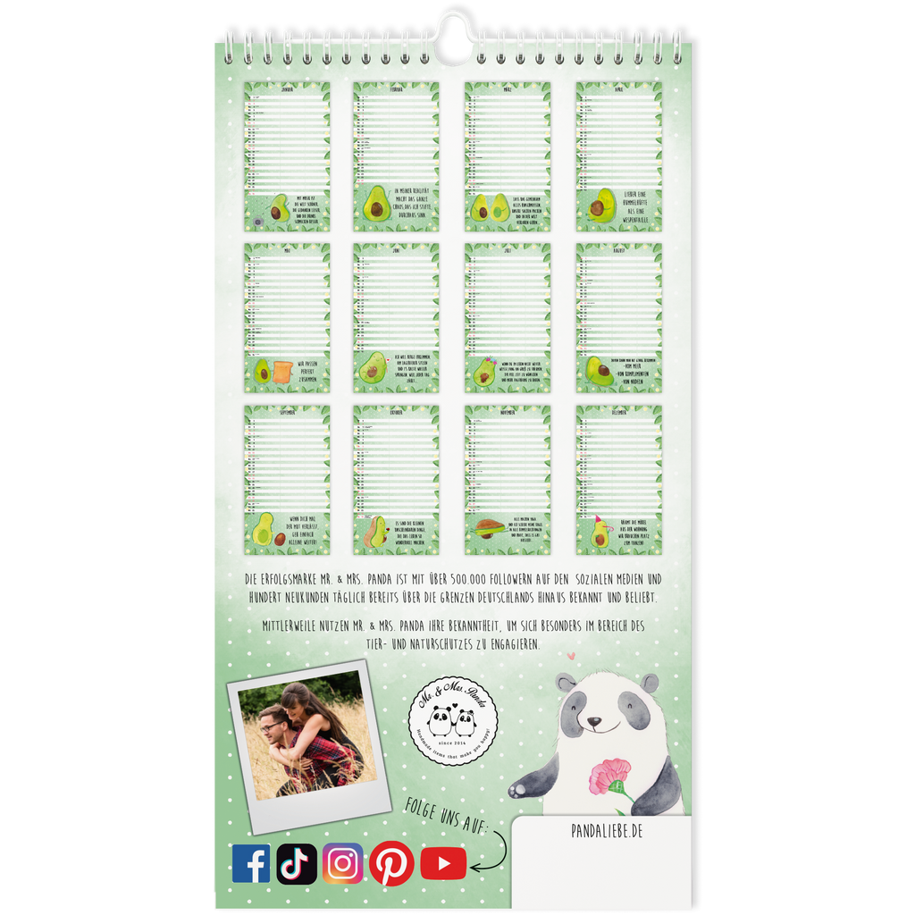 Partnerkalender 2024 Avocado Collection Kalender, Kalender für Paare, Jahreskalender, gemeinsamer Kalender, Kalender für zwei, Wandkalender, Avocado, Veggie, Vegan, Gesund