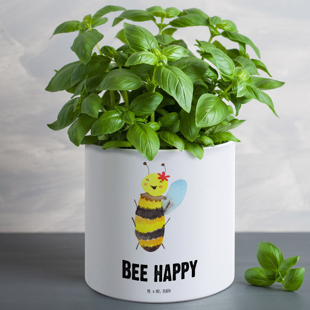 XL Blumentopf Biene Happy Bumentopf, Xl Blumentopf, Blumentopf Gross, Übertopf, Pflanztopf, Keramiktopf, Kräutertopf, Topf, Pflanzkübel, Blumenübertopf, Biene, Wespe, Hummel
