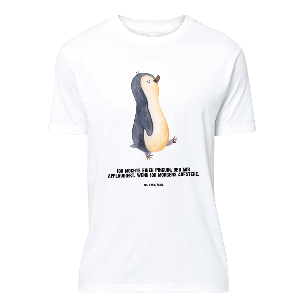 Personalisiertes T-Shirt Pinguin marschierend T-Shirt Personalisiert, T-Shirt mit Namen, T-Shirt mit Aufruck, Männer, Frauen, Pinguin, Pinguine, Frühaufsteher, Langschläfer, Bruder, Schwester, Familie