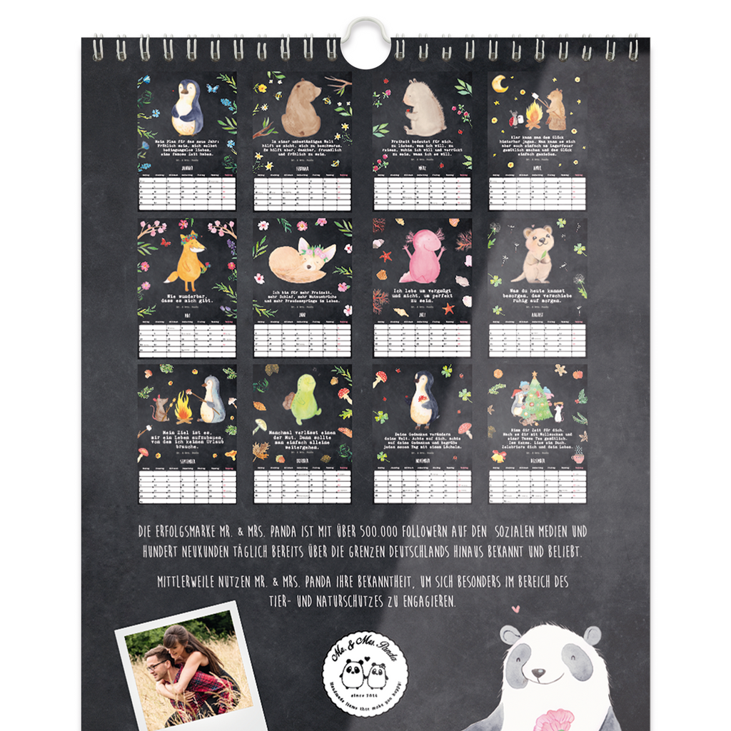 A4 Wandkalender 2024 - Mit Karacho ins Glück Kalender, Jahreskalender, Terminplaner, Kalender mit Feiertagen, Küchenkalender, Tiermotive, Gute Laune, lustige Sprüche, Tiere