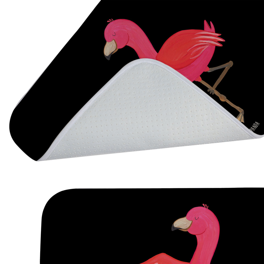 Badvorleger Flamingo Yoga Badematte, Badteppich, Duschvorleger, Badezimmerteppich, Badezimmermatte, Badvorleger, Duschmatte, Duschteppich, Flamingo, Vogel, Yoga, Namaste, Achtsamkeit, Yoga-Übung, Entspannung, Ärger, Aufregen, Tiefenentspannung