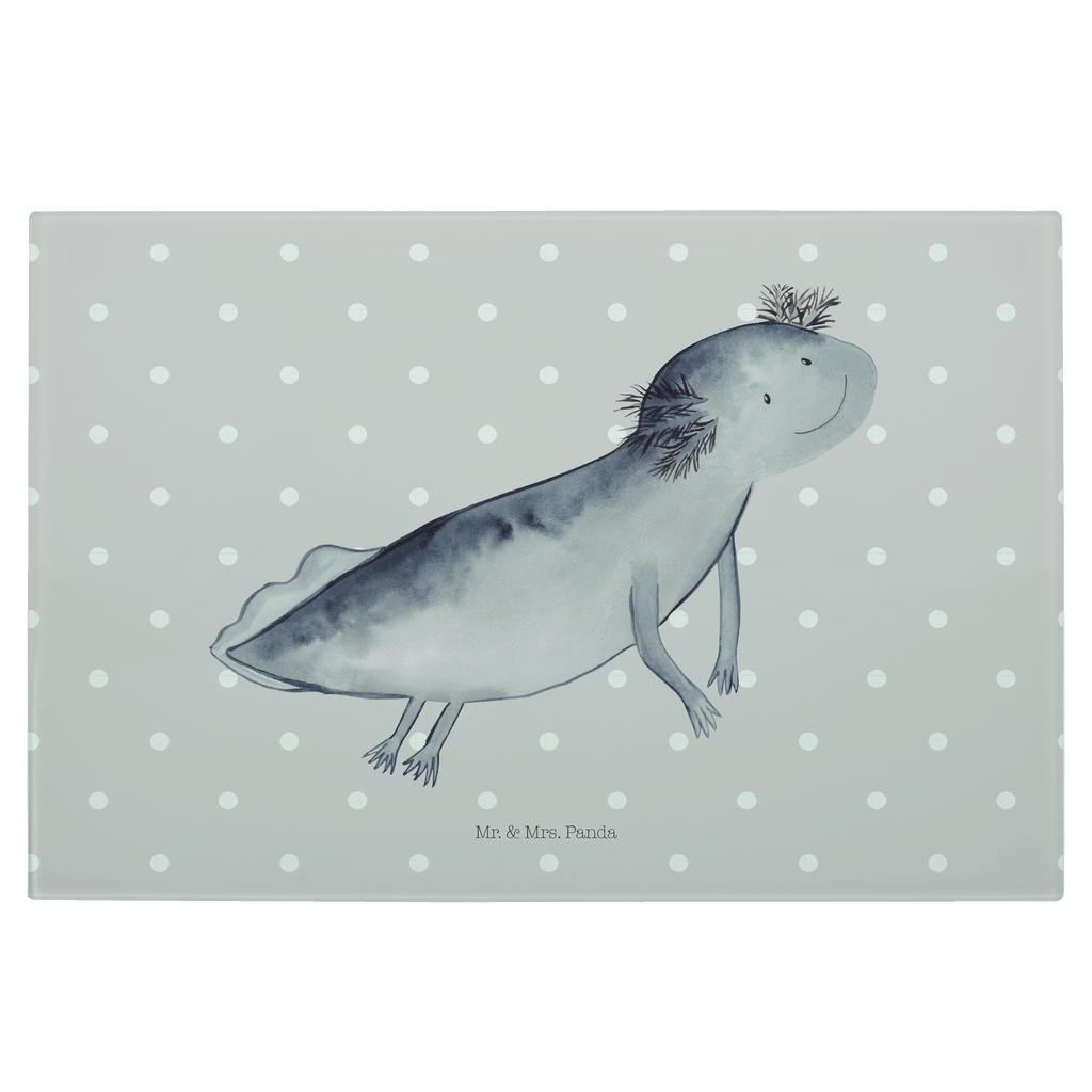 Glasschneidebrett Axolotl schwimmt Glasschneidebrett, Schneidebrett, Axolotl, Molch, Axolot, Schwanzlurch, Lurch, Lurche, Problem, Probleme, Lösungen, Motivation