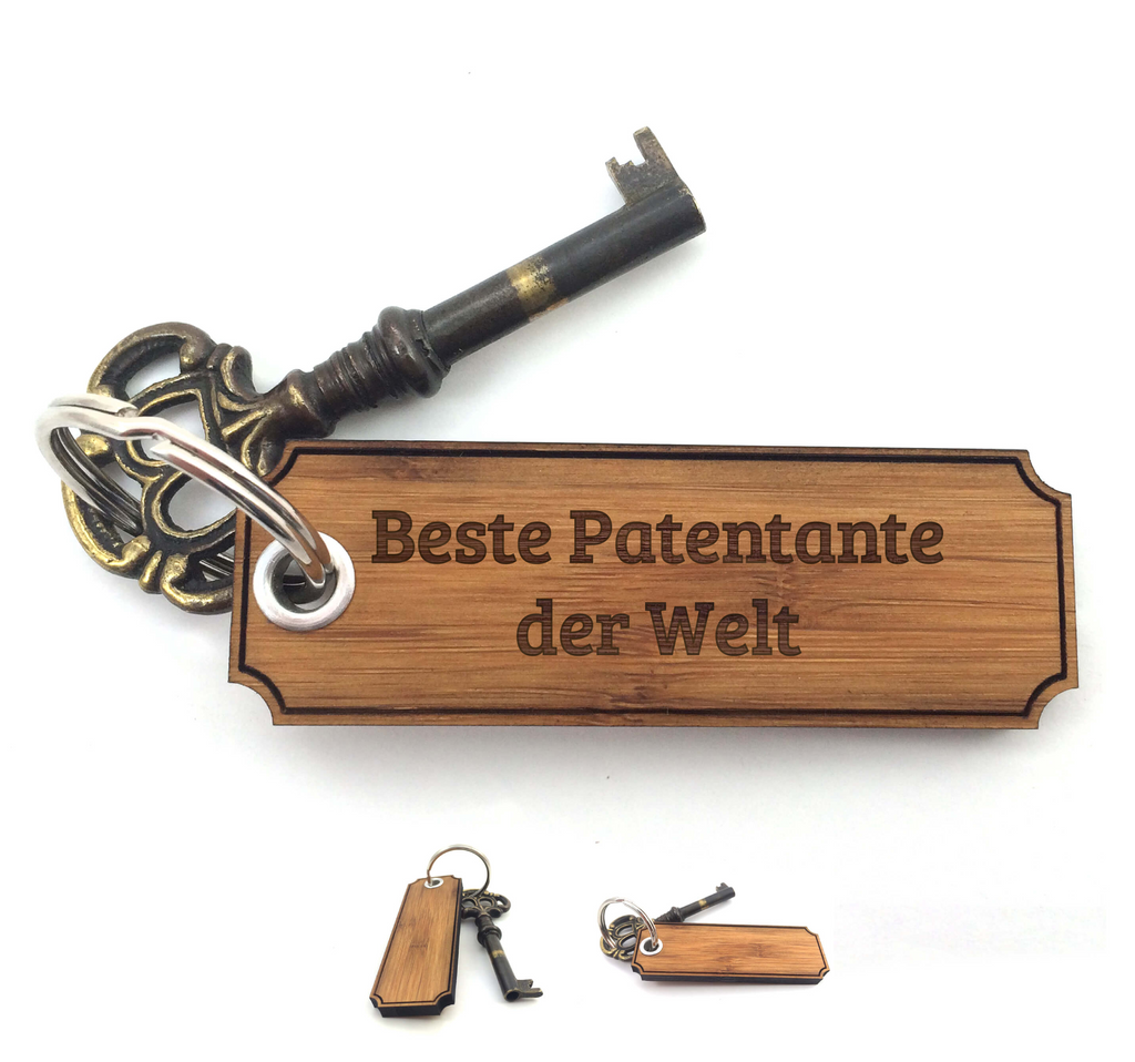 Schlüsselanhänger Classic Gravur Patentante Schlüsselanhänger, Anhänger, Taschenanhänger, Glücksbringer, Geschenke, Schenken, Gravur