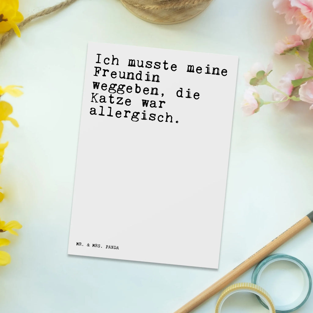 Postcard Ich musste meine Freundin... paper, letter, invitation card, invitation, card, gift card, gift, Postcard, postcards, saying, sayings, funny, wisdom, quotes, Glizzer Spell Proverbs Wisdom Quotes Funny Wisdom Words
