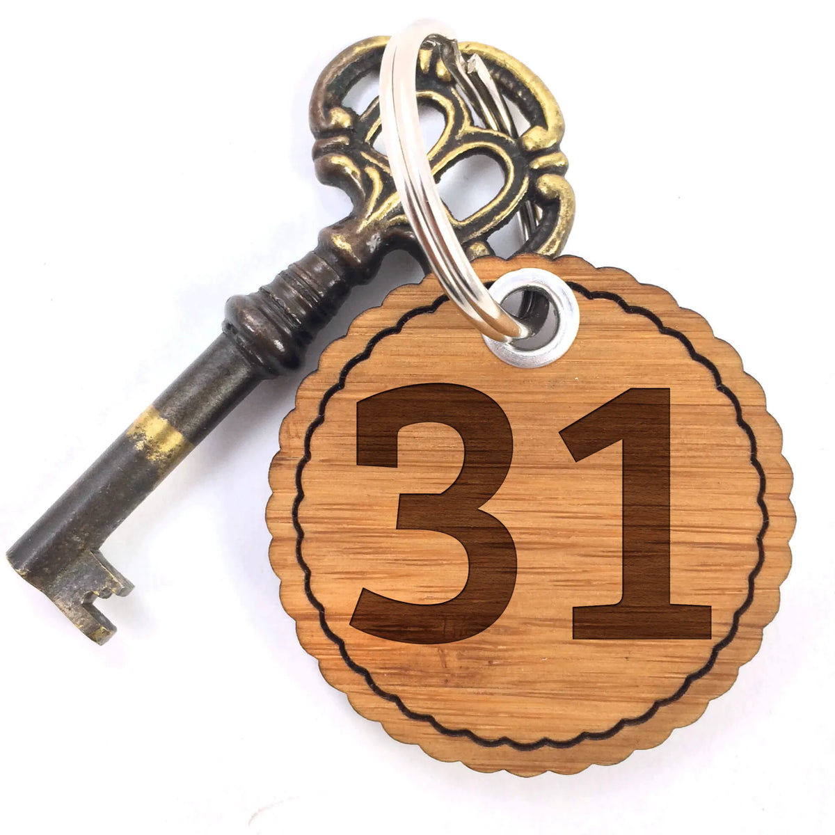 Wavy key ring 31 pendant, key ring, bag pendant, keychain, lucky charm, letters, hotel room, numbers, Alphabet, characters, hotel, room