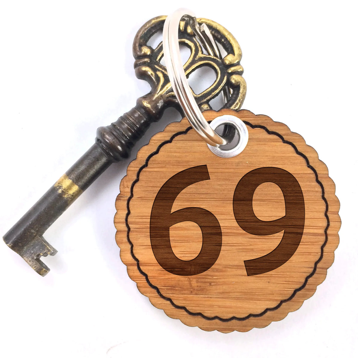 Wavy key ring 69 bag pendant, keychain, pendant, key ring, lucky charm, letters, characters, room, hotel, numbers, Alphabet, hotel room
