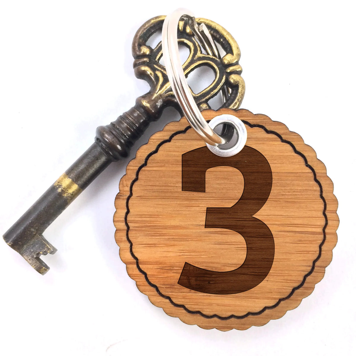 Okrągła fala brelok Drei Taschenbaumler, Taschenanhänger, anhänger holz, anhänger schlüssel, Holz Schlüsselanhänger, Schlüsselanhänger, Schlüsselanhänger Holz, anhänger für schlüssel, Anhänger, Holzanhänger, Zimmer, Zeichen, Buchstaben, Alphabet, Hotel, Hotelzimmer, Zahlen