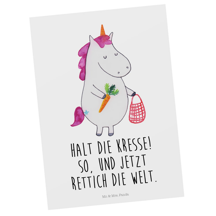 Postkarte Einhorn Gemüse