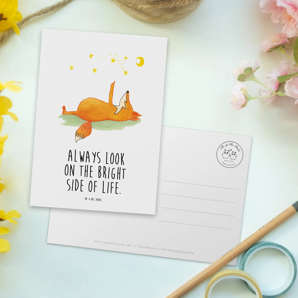 Postkarte Fuchs Sterne Postkarten, spruchkarte, kunstkarte, bildkarte, Motivkarte, Grußkarte, Ansichtskarten, Fotokarte, Kunstkarten, Ansichtskarte, einzelkarte, Postkarte, Designkarte, Fuchs, Spruch schön, Always Look On The Bright Side Of Life, Füchse, Romantik, Spruch Positiv, Tröstende Worte