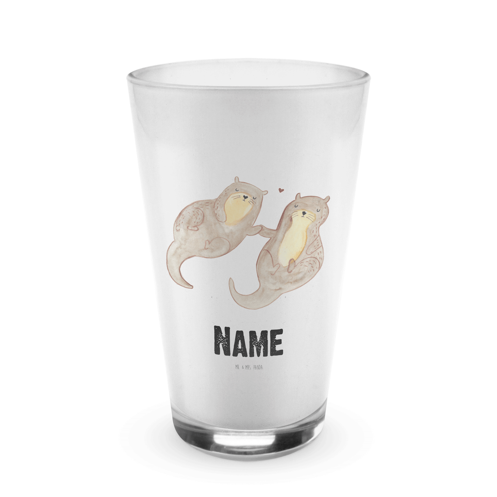 Personalisiertes Glas Otter händchenhaltend Bedrucktes Glas, Glas mit Namen, Namensglas, Glas personalisiert, Name, Bedrucken, Otter, Fischotter, Seeotter, Otter Seeotter See Otter