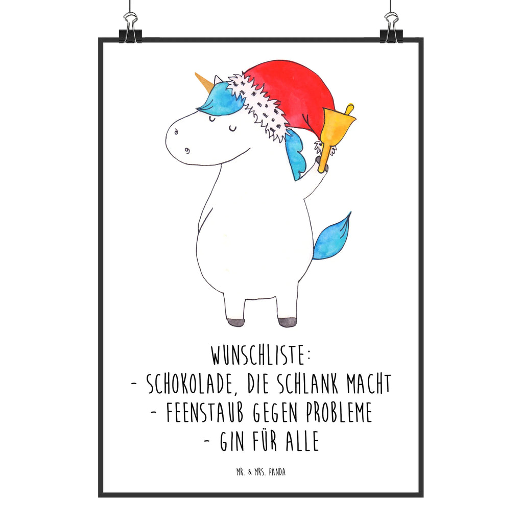 Poster unicorn Santa Claus Plakat, Wanddekoration, kunst für die wand, Bild, kunstposter, Wanddeko Bild, Deko Bild, Kunstdruck, kunstdruck poster, Wandschmuck, Wandposter, grafikposter, Mr. & Mrs. Panda Poster, wandkunst, Wandbild, Poster, wanddruck, drucke, Posterdruck, Designposter, wanddeko, Bild für Wand, Einhorn Deko, Einhörner, Einhorn, Unicorn, Schoki, Schokolade, Feenstaub, Wunschzettel, Wunschliste, Weihnachtsmann, Nikolaus, Weihnachten, Gin