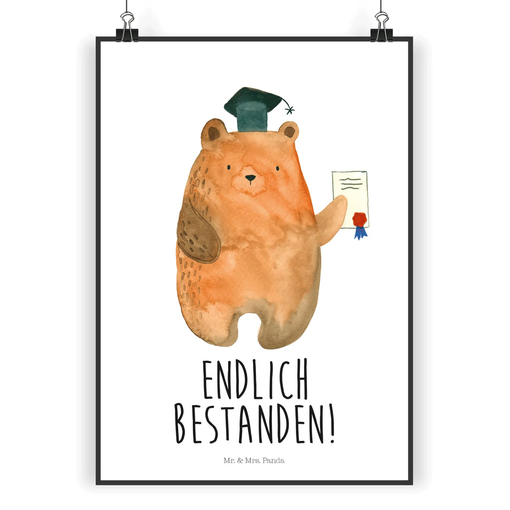 Poster Bär Prüfung kunst für die wand, Wandschmuck, Wandbild, Bild für Wand, Wanddekoration, kunstposter, wandkunst, Designposter, wanddeko, Plakat, grafikposter, Wandposter, Poster, Kunstdruck, Bild, Mr. & Mrs. Panda Poster, kunstdruck poster, Deko Bild, Posterdruck, Wanddeko Bild, wanddruck, drucke, Teddybär, Bär, Teddy, Zeugnis, Abschluss, Prüfung Bestanden, Prüfungen, Abitur, Abschlusszeugnis