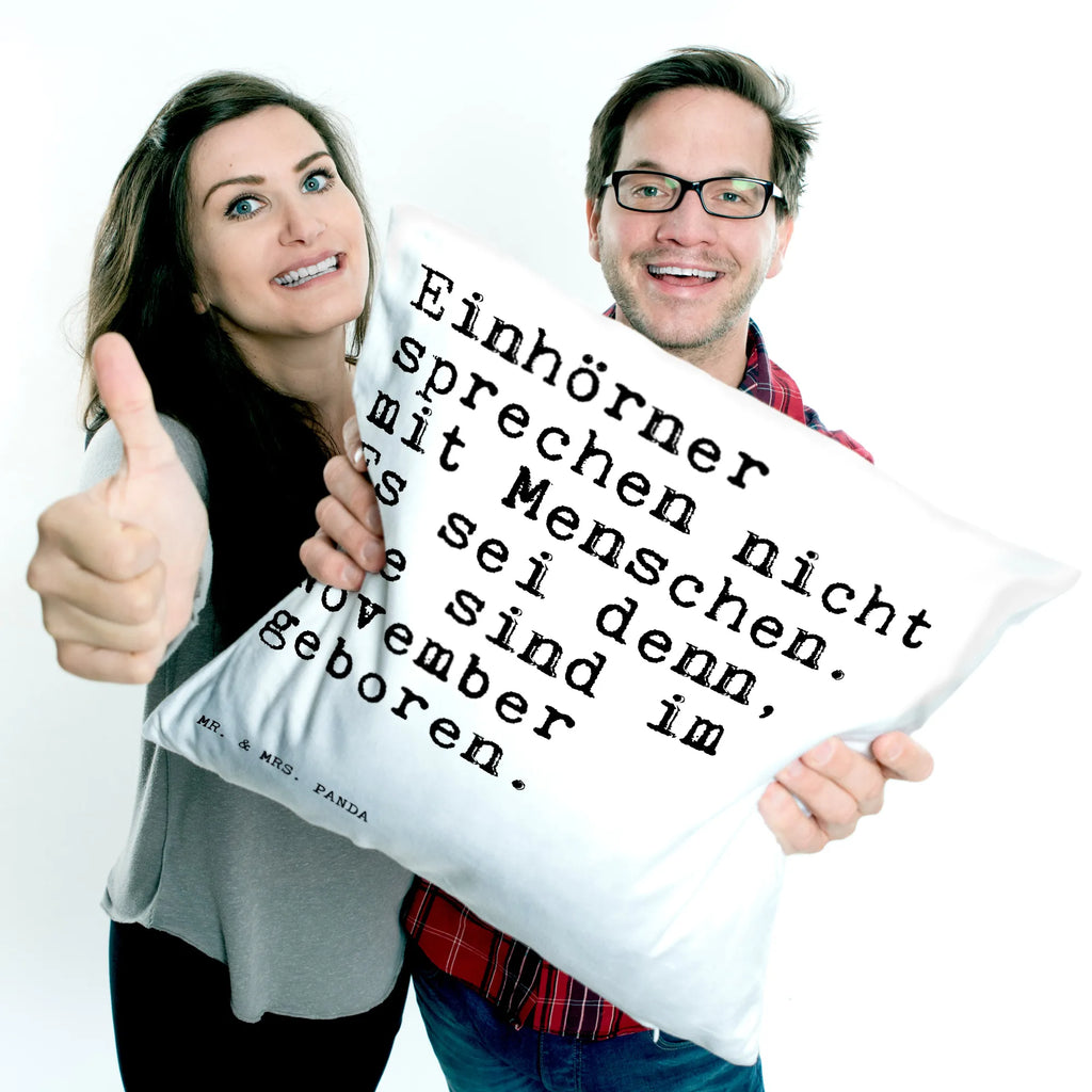 Cushion Einhörner sprechen nicht mit... pad, pillows, bedroom, cushion, 40 x 40, soft, Pillow, sofa, couch, fluffy, settee, bed, pillow case, 40x40, saying, sayings, funny, wisdom, quotes, Sayings Proverbs Wisdom Quotes Funny Wisdom Words