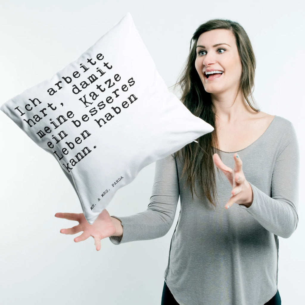 Cushion Ich arbeite hart, damit... sofa, fluffy, bed, bedroom, couch, settee, pillow case, Pillow, soft, 40x40, 40 x 40, pad, cushion, pillows, saying, sayings, funny, wisdom, quotes, Sayings Proverbs Wisdom Quotes Funny Wisdom Words
