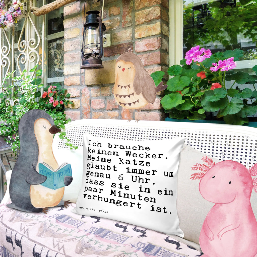 Cushion Ich brauche keinen Wecker.... pad, bed, Pillow, 40 x 40, fluffy, soft, couch, 40x40, bedroom, settee, pillows, sofa, cushion, pillow case, saying, sayings, funny, wisdom, quotes, Sayings Proverbs Wisdom Quotes Funny Wisdom Words