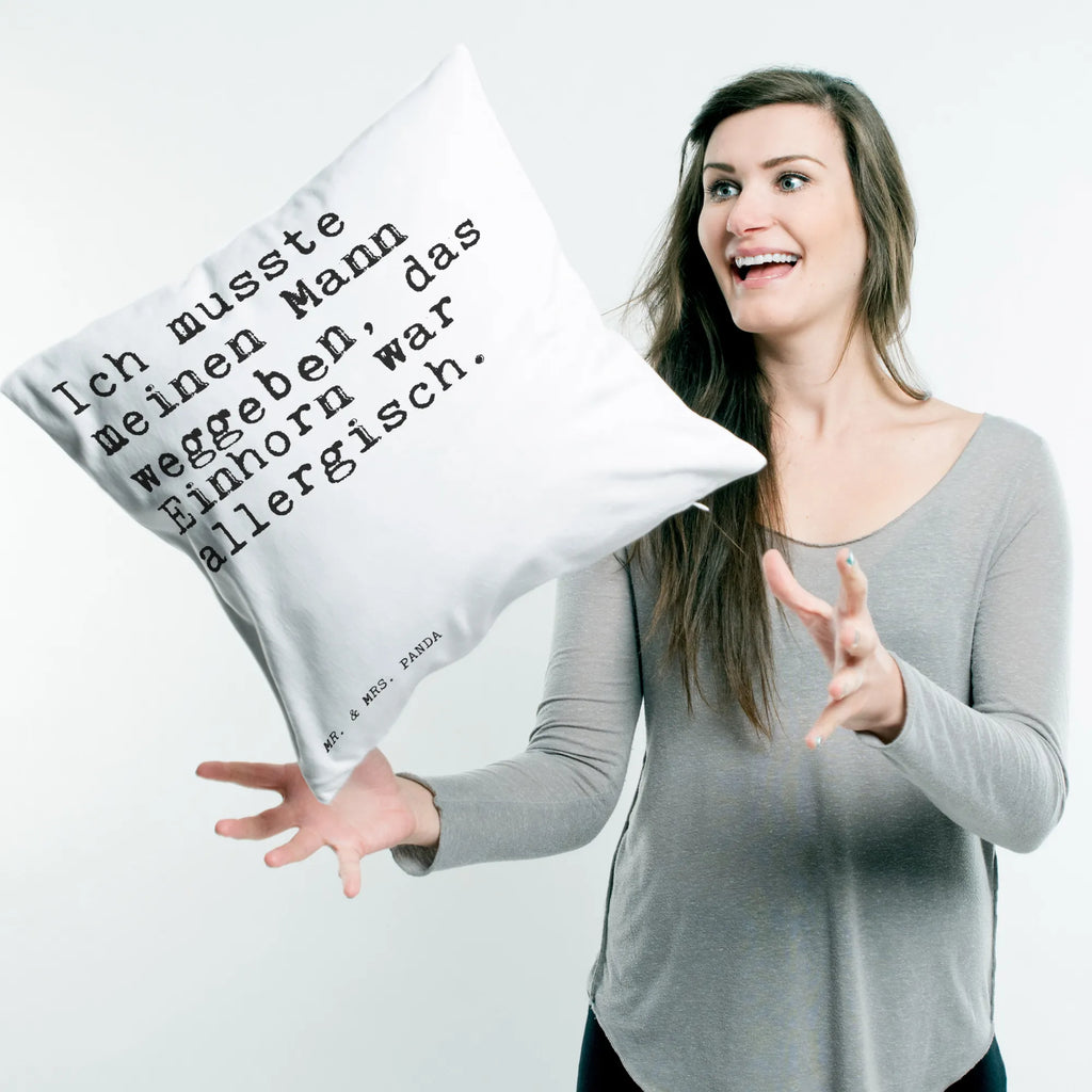 Cushion Ich musste meinen Mann... soft, 40 x 40, pillow case, Pillow, cushion, fluffy, 40x40, sofa, bedroom, couch, pad, settee, pillows, bed, saying, sayings, funny, wisdom, quotes, Sayings Proverbs Wisdom Quotes Funny Wisdom Words