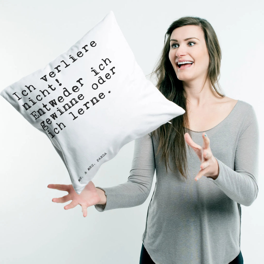 Cushion Ich verliere nicht! Entweder... settee, pillow case, soft, 40x40, bed, fluffy, couch, pad, Pillow, sofa, bedroom, pillows, cushion, 40 x 40, saying, sayings, funny, wisdom, quotes, Sayings Proverbs Wisdom Quotes Funny Wisdom Words