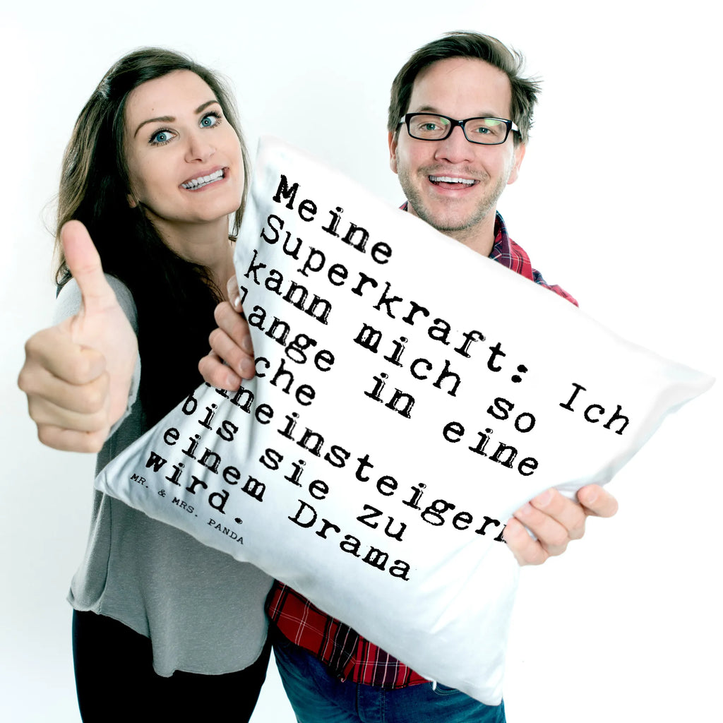 Cushion Meine Superkraft: Ich kann... 40x40, couch, pillows, pillow case, settee, fluffy, cushion, bed, pad, 40 x 40, Pillow, sofa, soft, bedroom, saying, sayings, funny, wisdom, quotes, Sayings Proverbs Wisdom Quotes Funny Wisdom Words